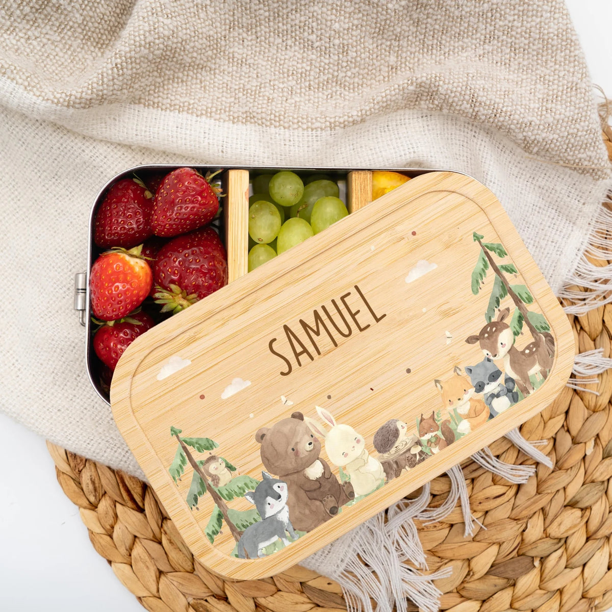 Brotdose Kinder personalisiert - Waldtiere