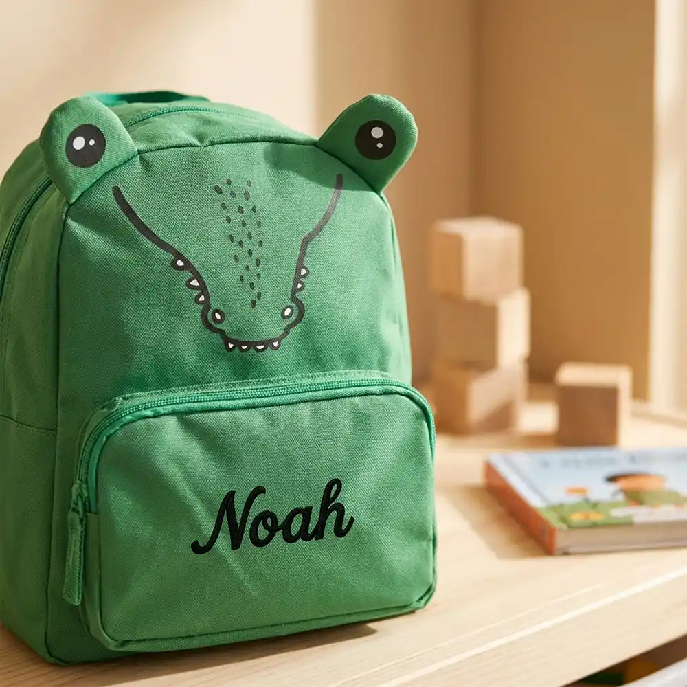 Personalisierter Kinderrucksack Krokodil, für den Kindergarten