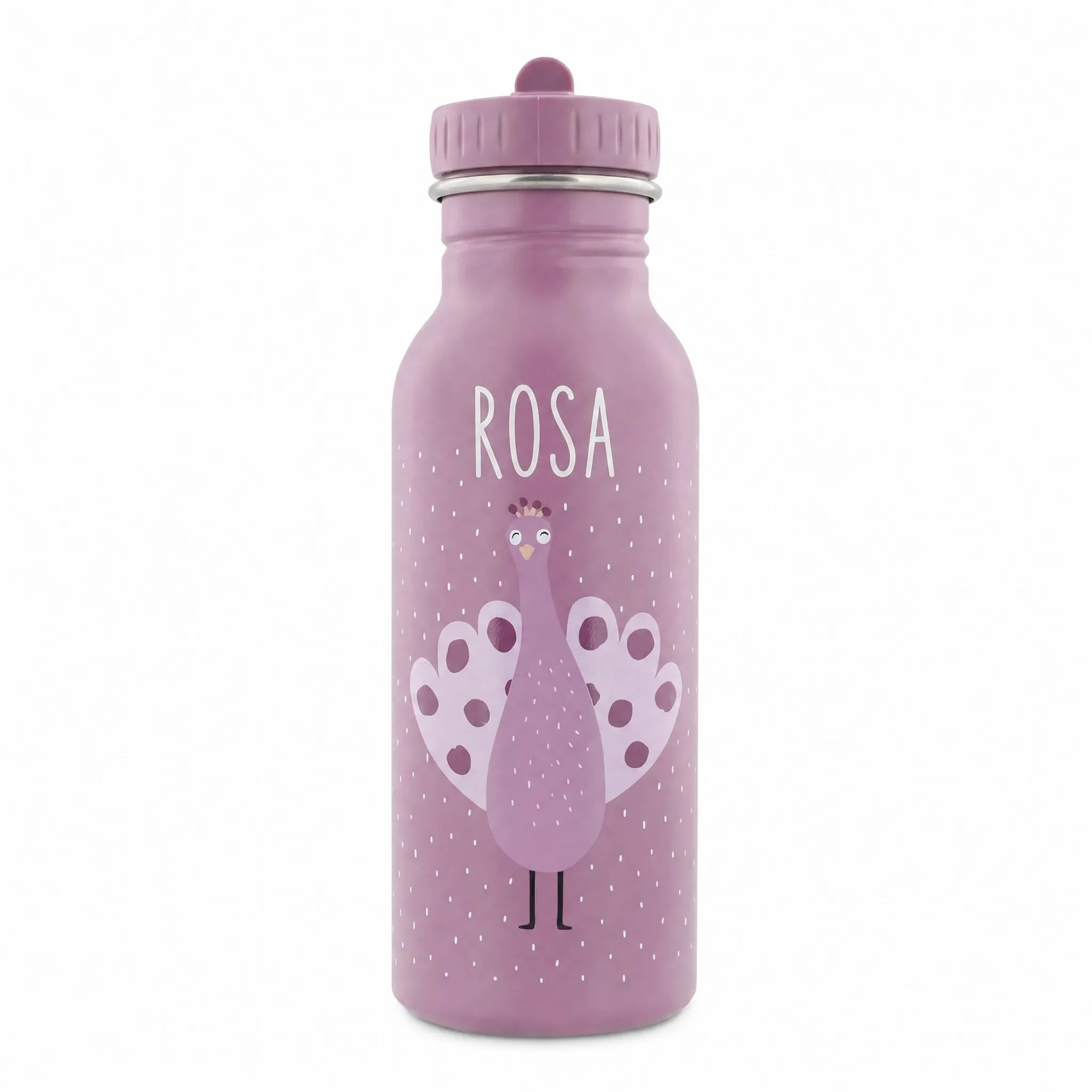 Trixie Trinkflasche Kinder Pfau, Tiermotiv-Detail mit Wunschname
