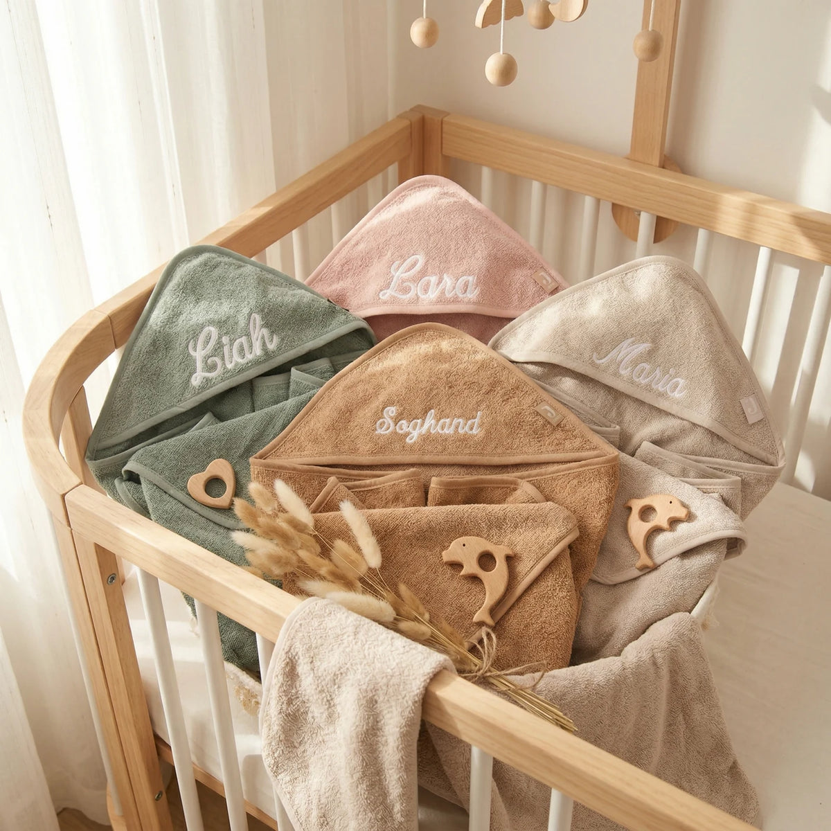 Kapuzenhandtuch Baby personalisiert – Mintgrün