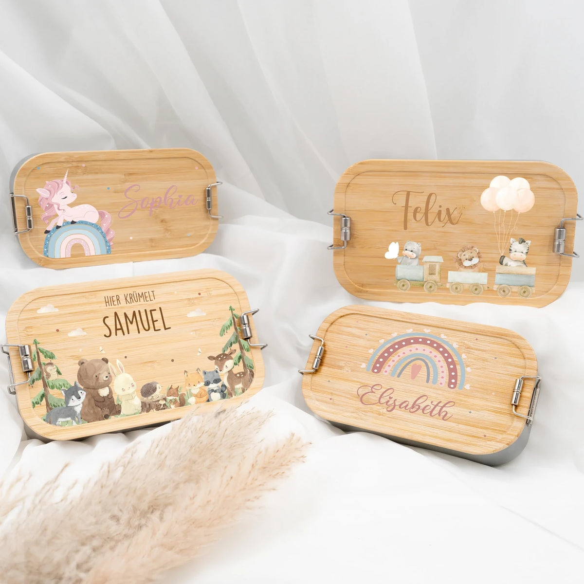 Brotdose Kinder personalisiert - Tiere Eisenbahn