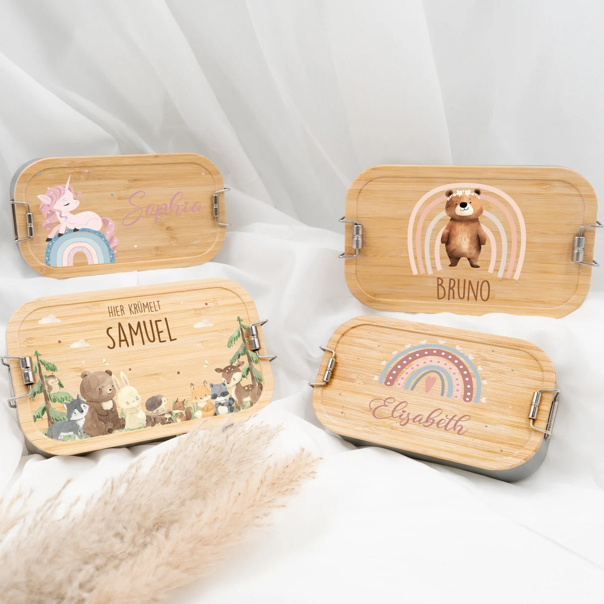 Brotdose personalisiert Bär Regenbogen