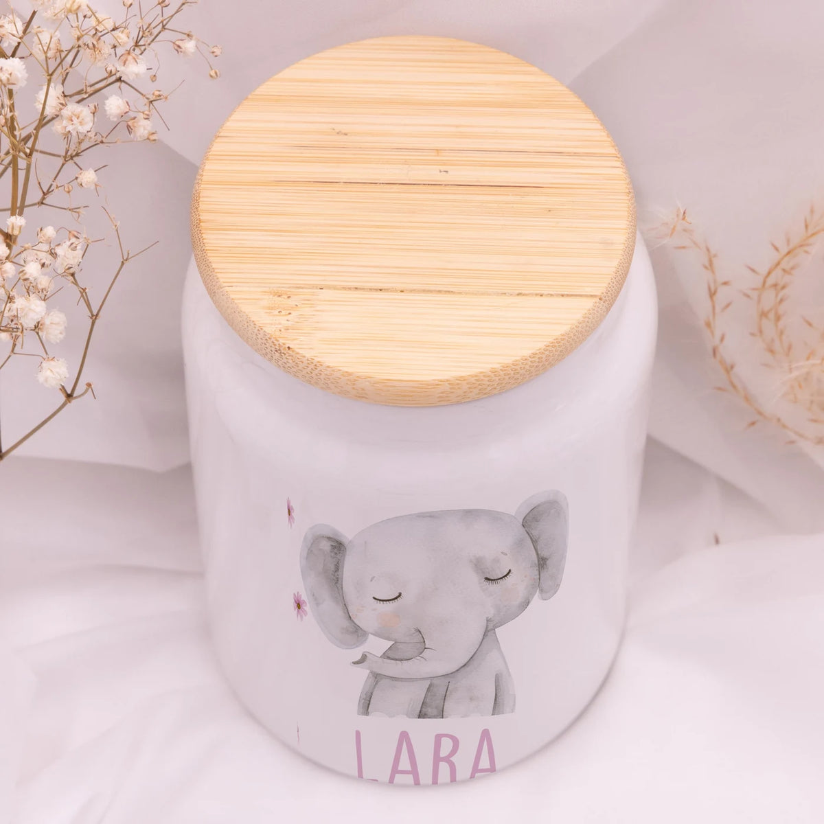 Personalisierbare Keksdose mit Name - Elefant