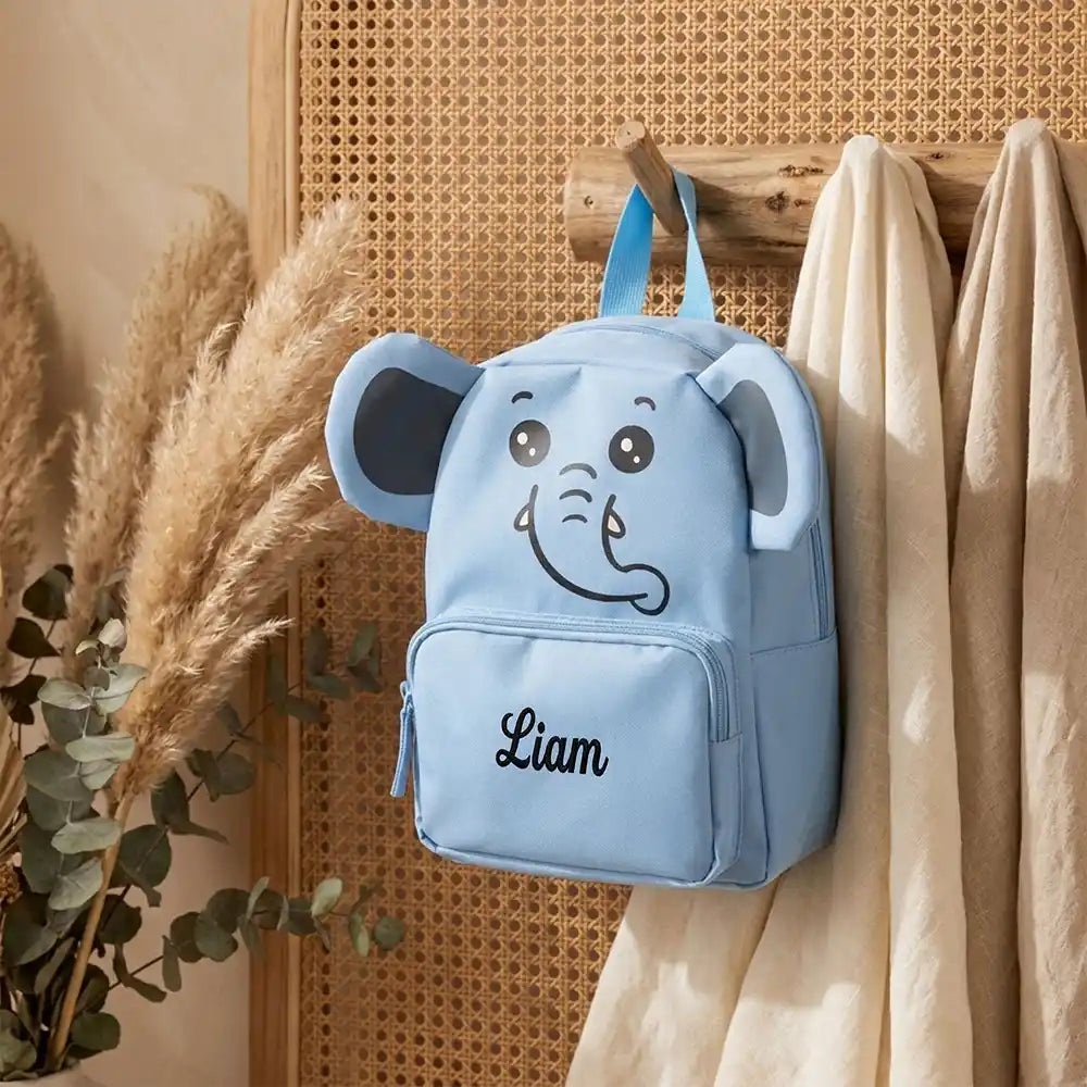 Personalisierter Kinderrucksack Elefant, mit besticktem Namen