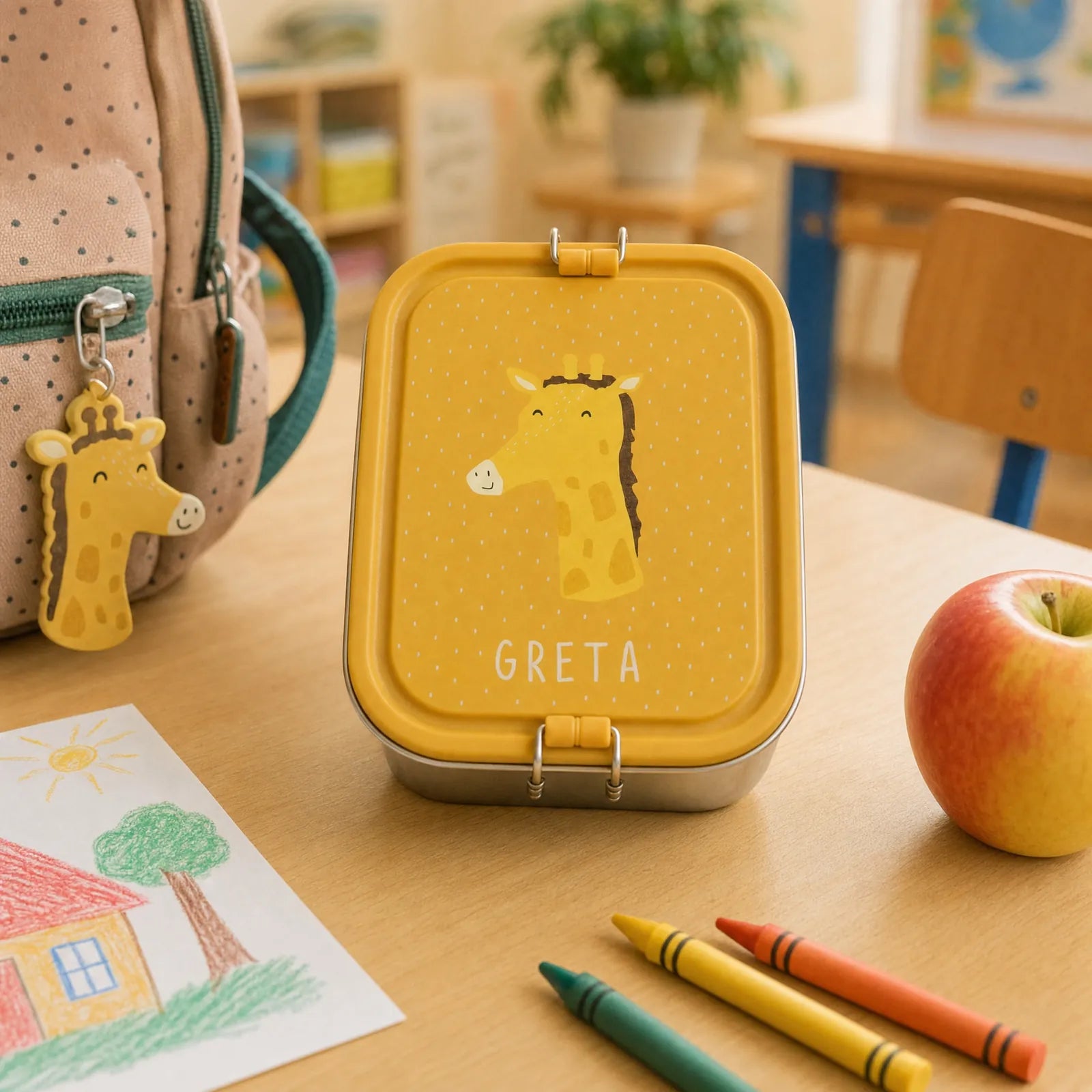 Trixie Brotdose Kinder Giraffe, mit dauerhafter Namensgravur