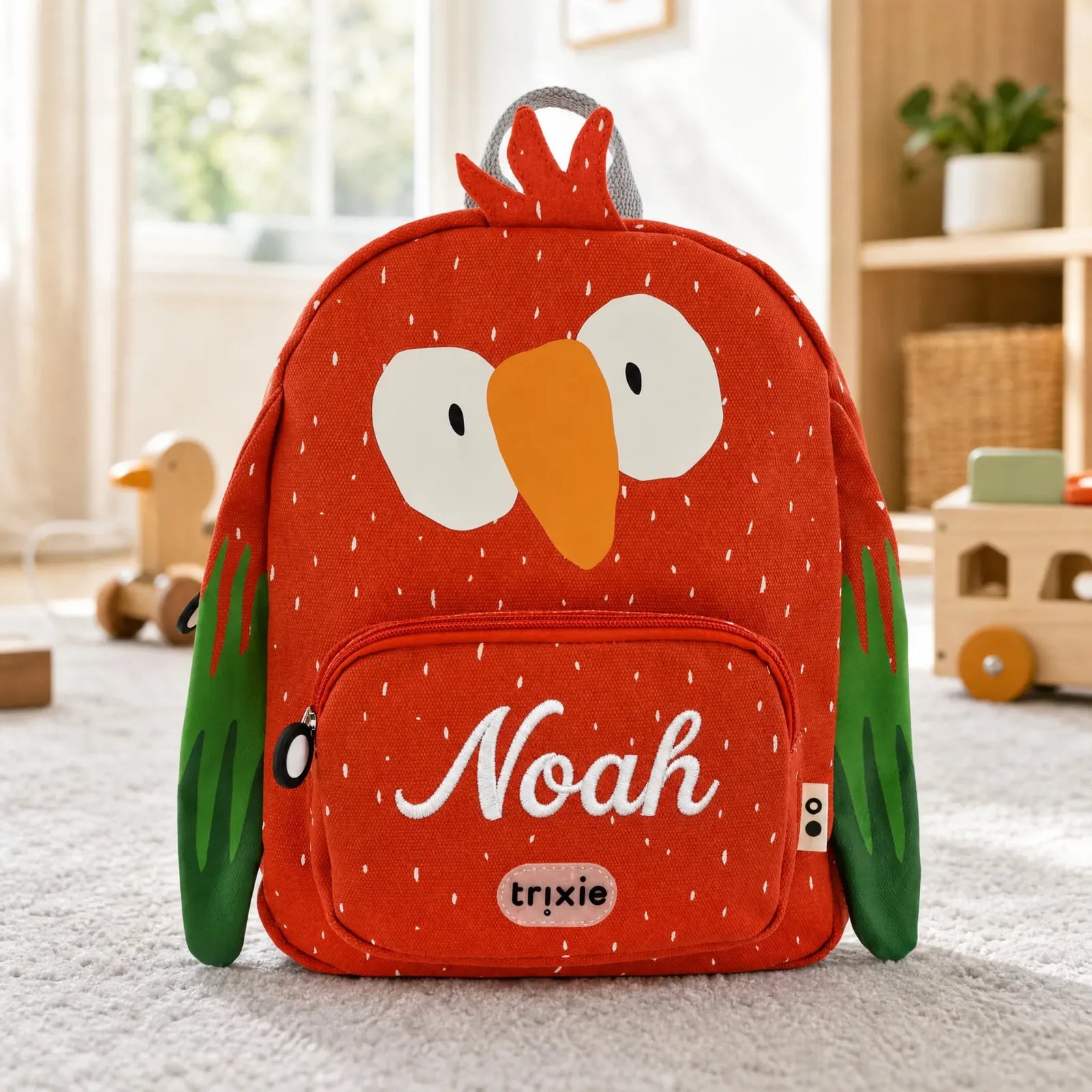 Trixie Kindergartenrucksack Papagei, Groß 7,5 L, ab 3 Jahren
