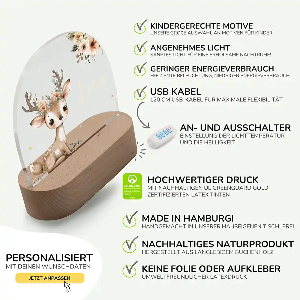 Kinderzimmer Bundle Tonieregal und Nachtlicht - Baby Reh