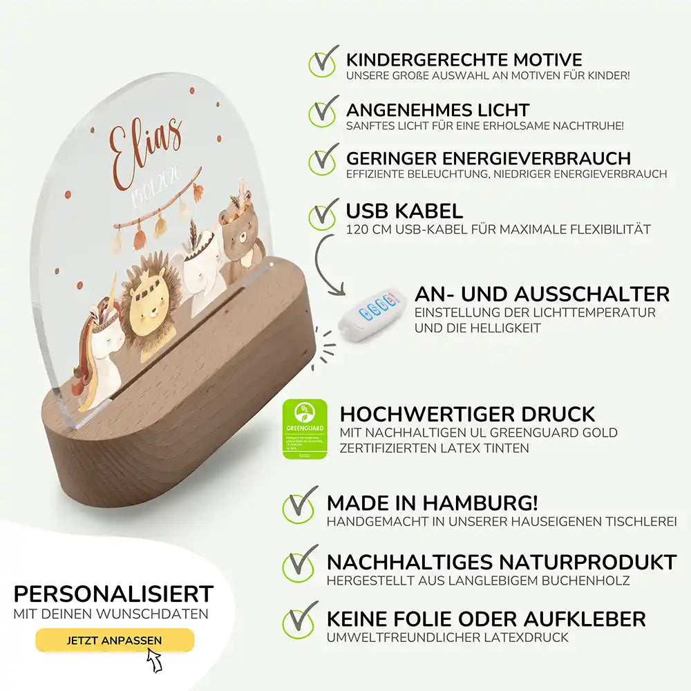 Kinderzimmer Bundle Tonieregal und Nachtlicht - Bär mit Löwe