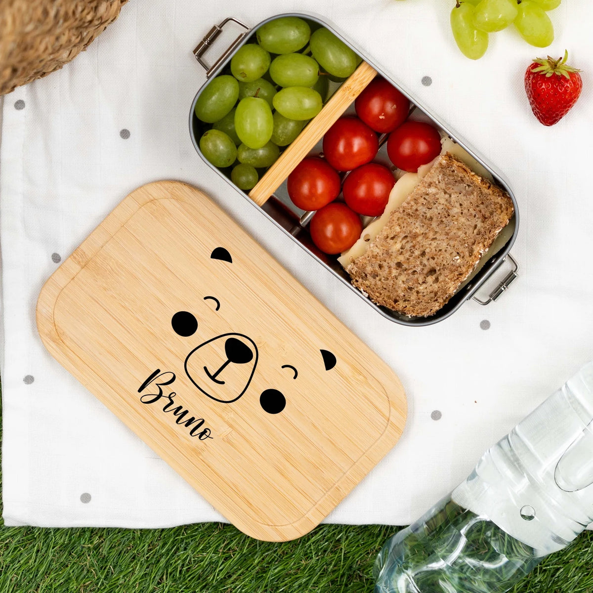 Brotdose personalisiert Bärengesicht