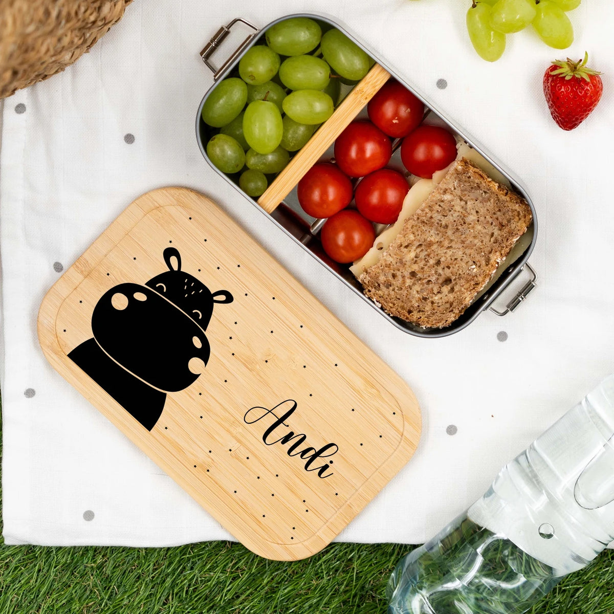 Brotdose personalisiert Nilpferd