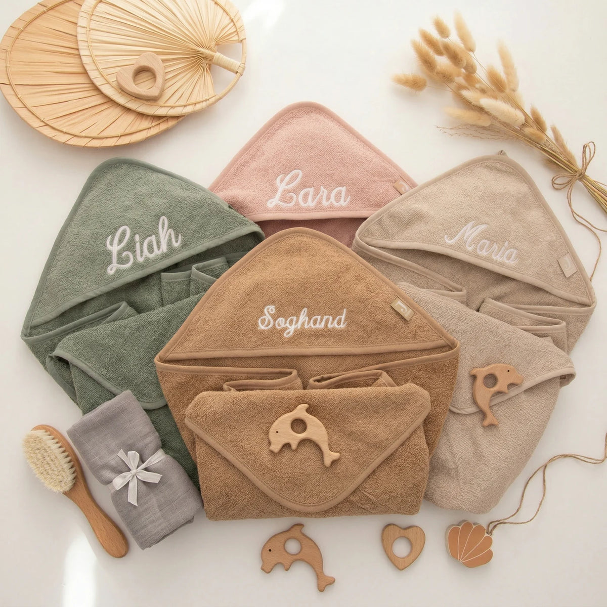 Kapuzenhandtuch Baby personalisiert – Biscuit