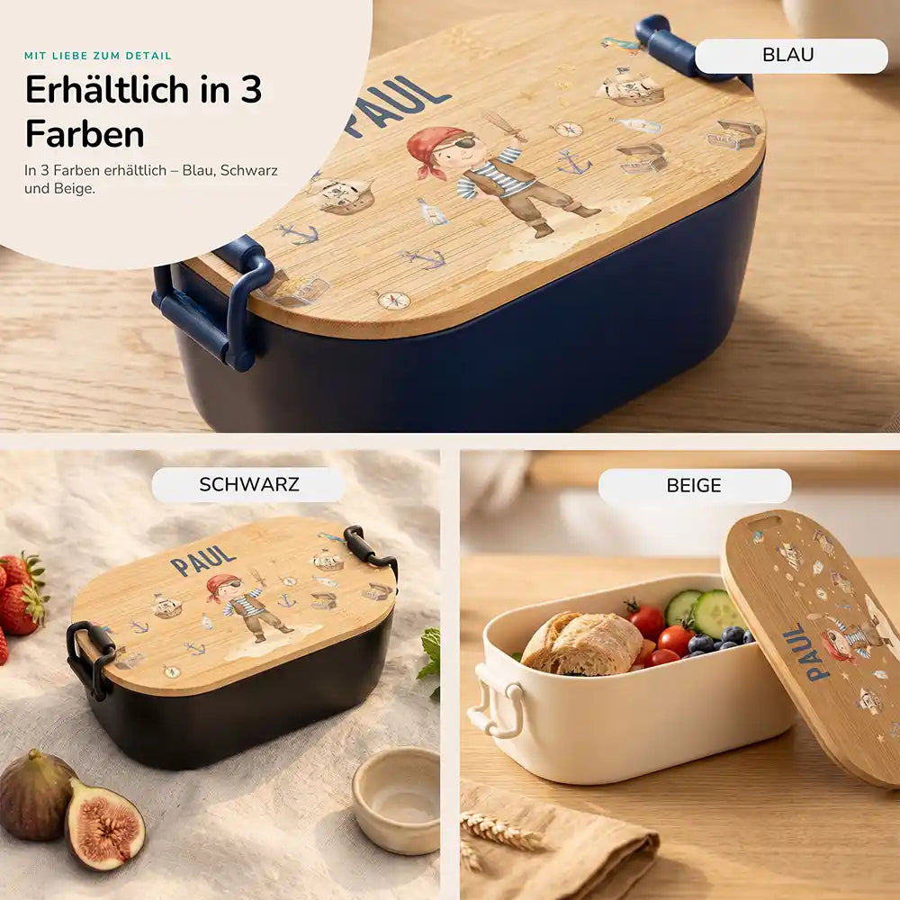 Brotdose Kinder personalisiert Pirat, Lifestyle Kita Schule und unterwegs