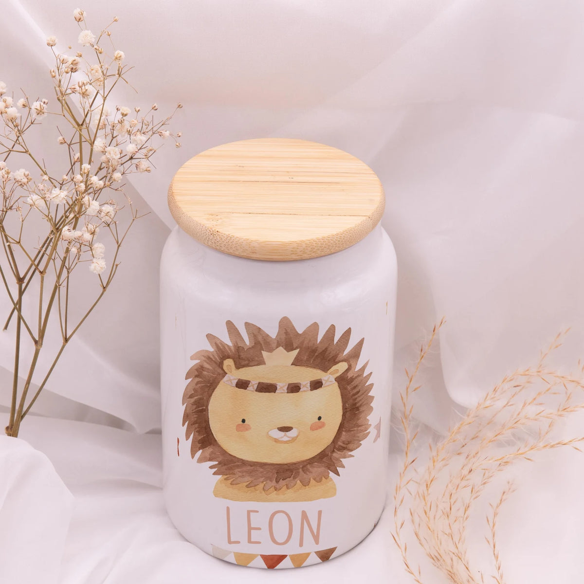 Personalisierbare Keksdose mit Name - Löwe