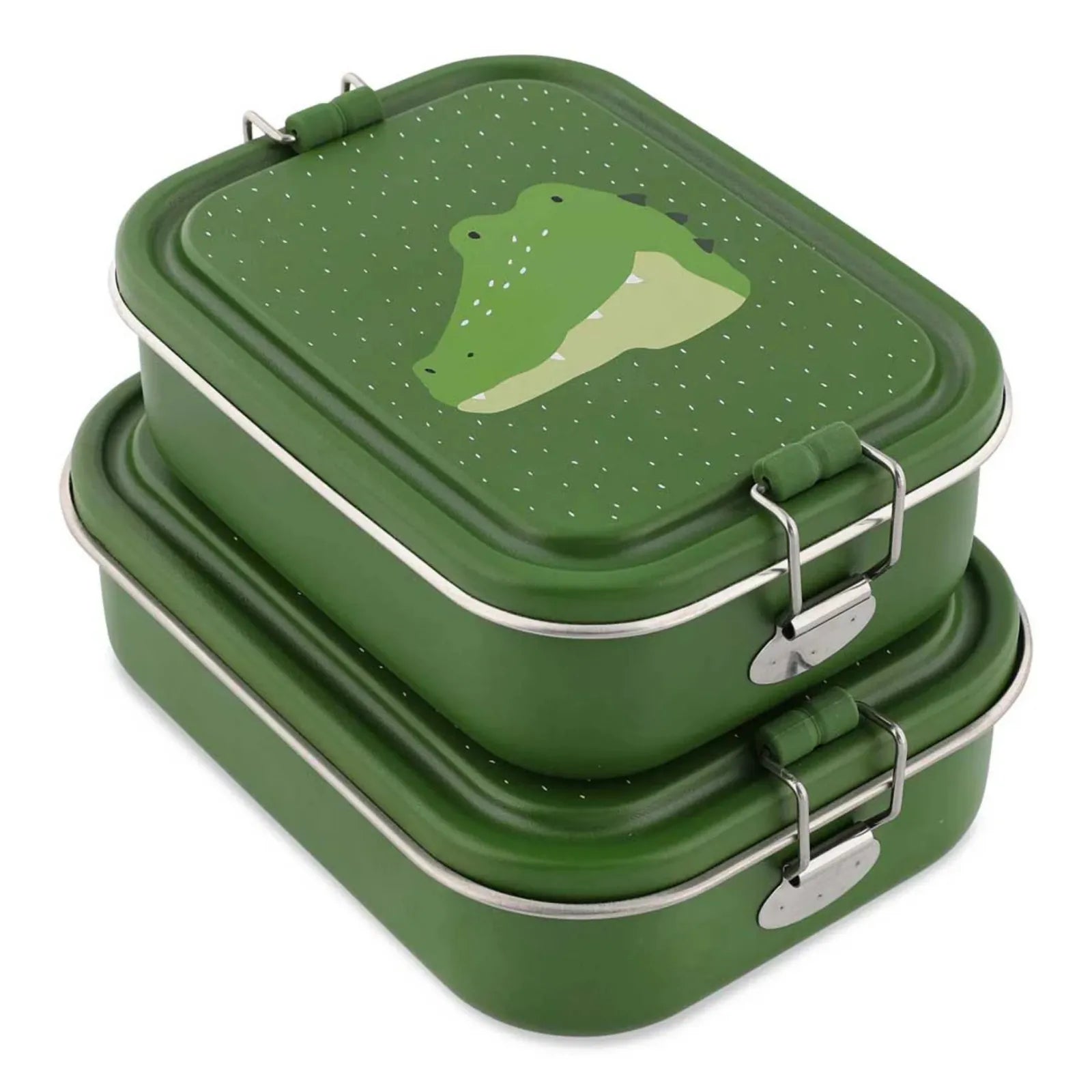 Trixie Brotdose Kinder Krokodil, robuste Edelstahl-Lunchbox