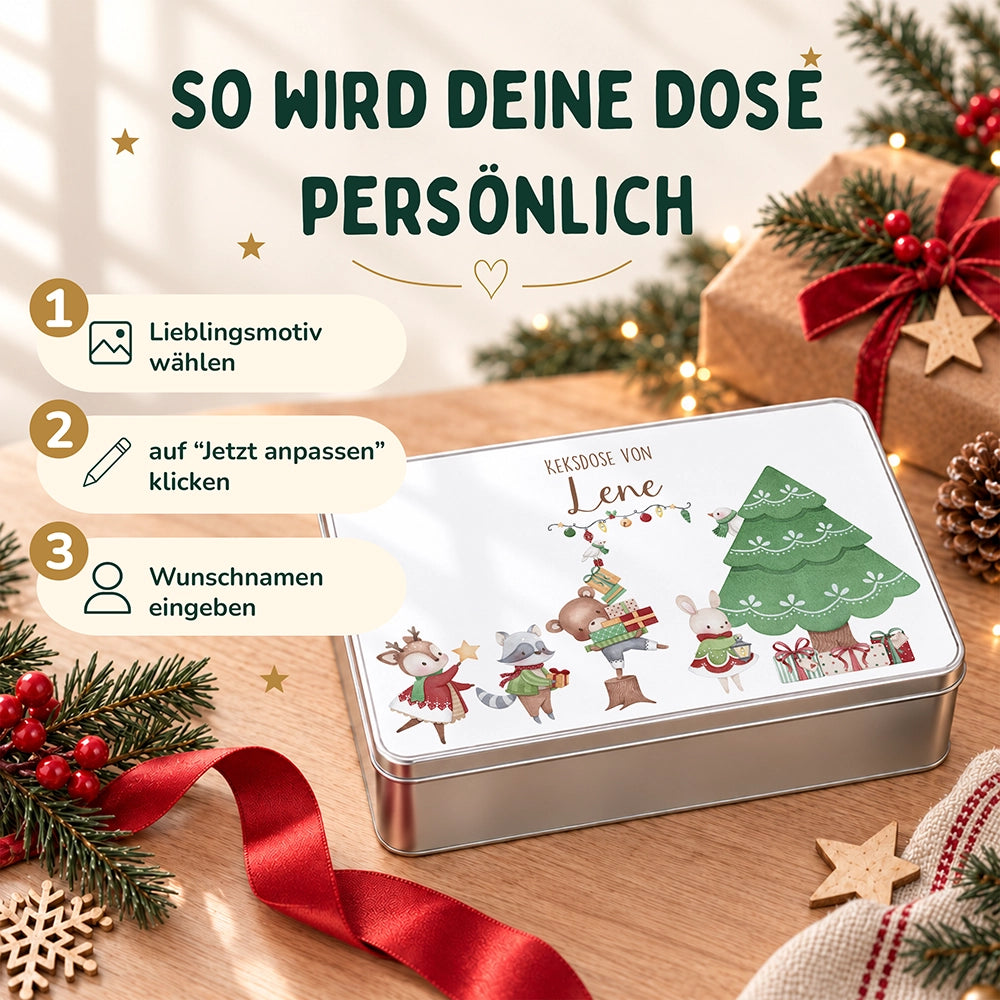 Keksdose aus Metall personalisiert - Weihnachtsbaum