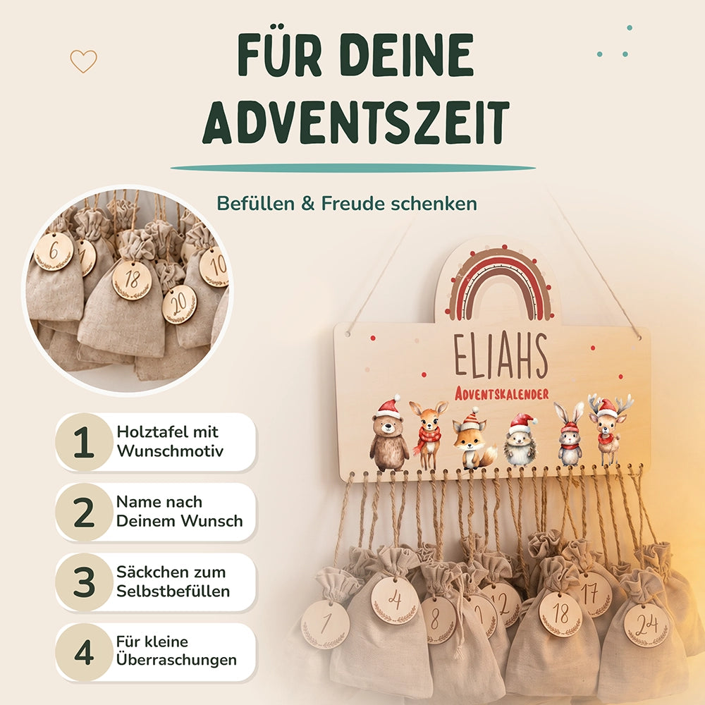 Personalisierte Adventskalender Tierfamilie