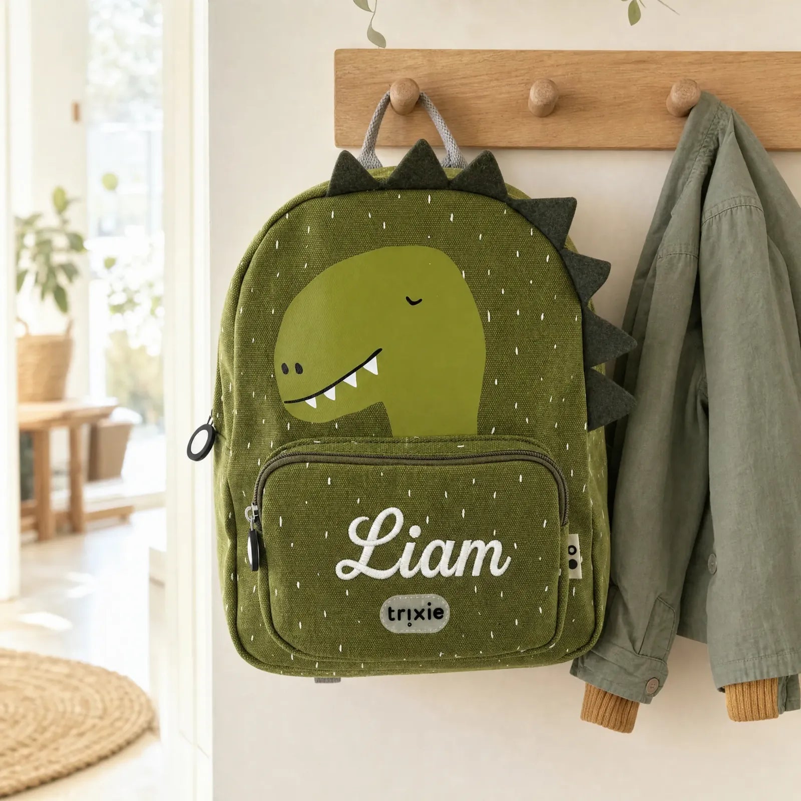 Trixie Kindergartenrucksack Dino, Baumwoll-Außenseite mit Wunschname