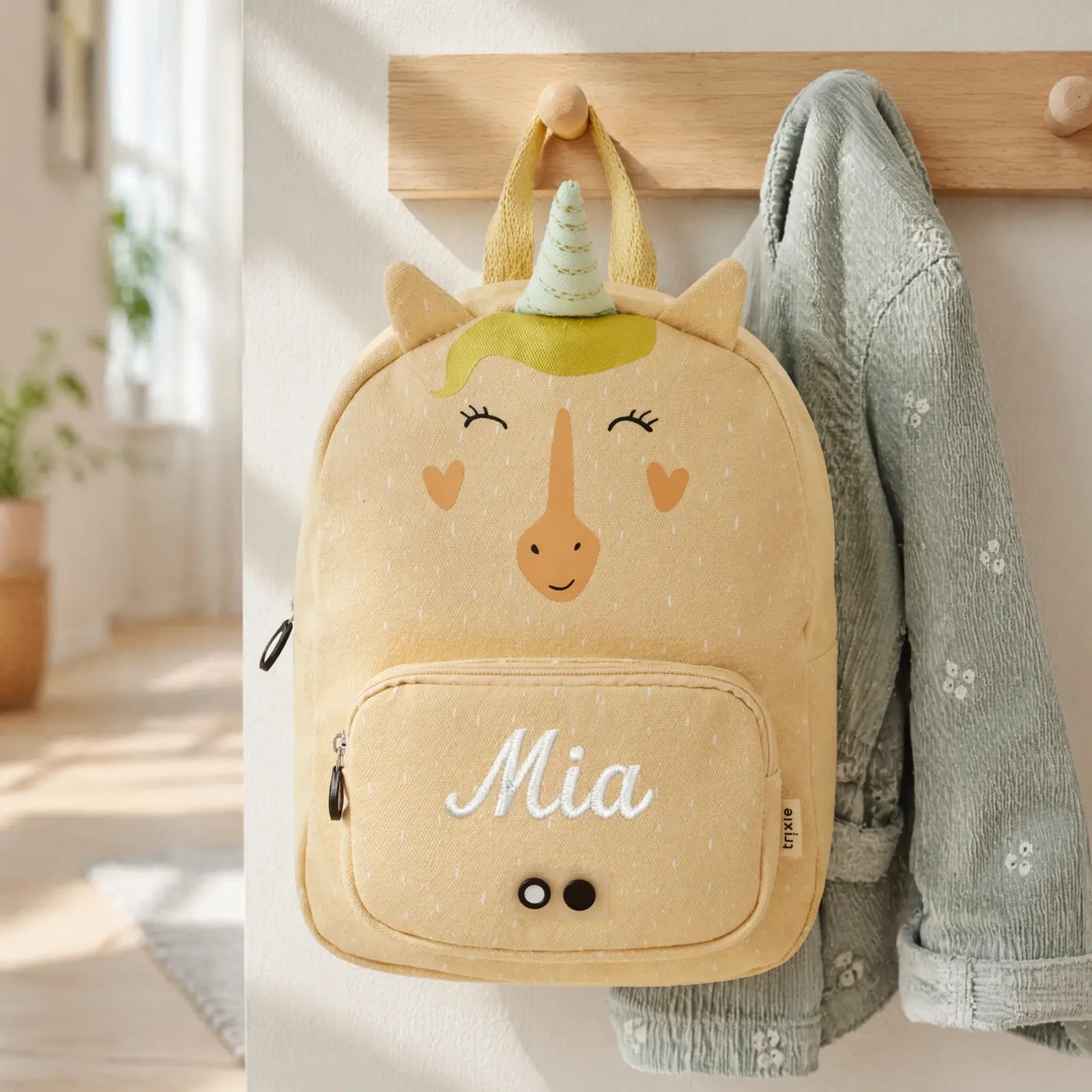 Trixie Kindergartenrucksack Einhorn, Baumwoll-Außenseite mit Wunschname
