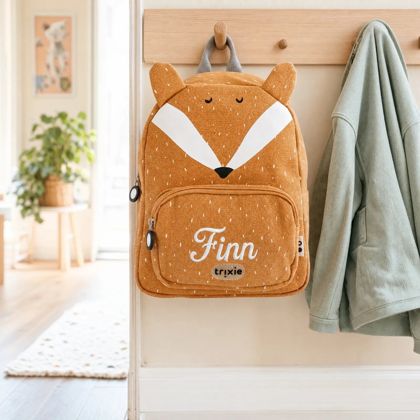 Trixie Kindergartenrucksack Fuchs, Baumwoll-Außenseite mit Wunschname