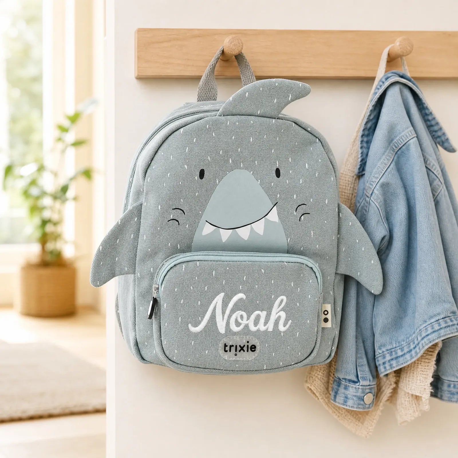 Trixie Kindergartenrucksack Hai, Baumwoll-Außenseite mit Wunschname