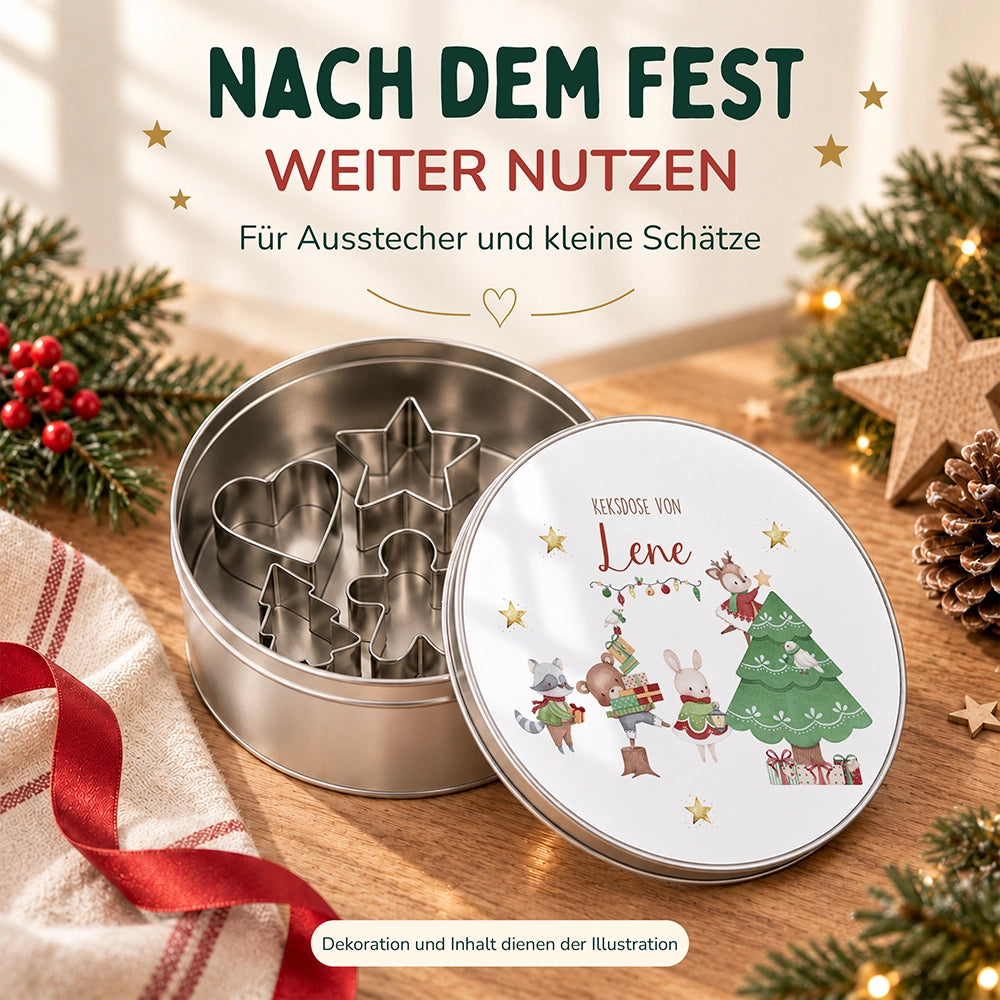 Keksdose aus Metall personalisiert - Weihnachtsbaum