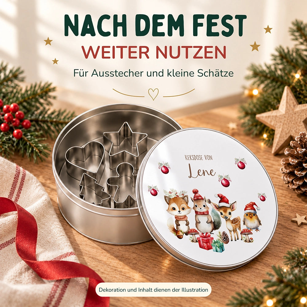 Keksdose aus Metall personalisiert - Eichhörnchen