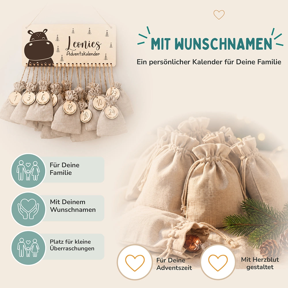 Adventskalender Kinder -  Nilpferd