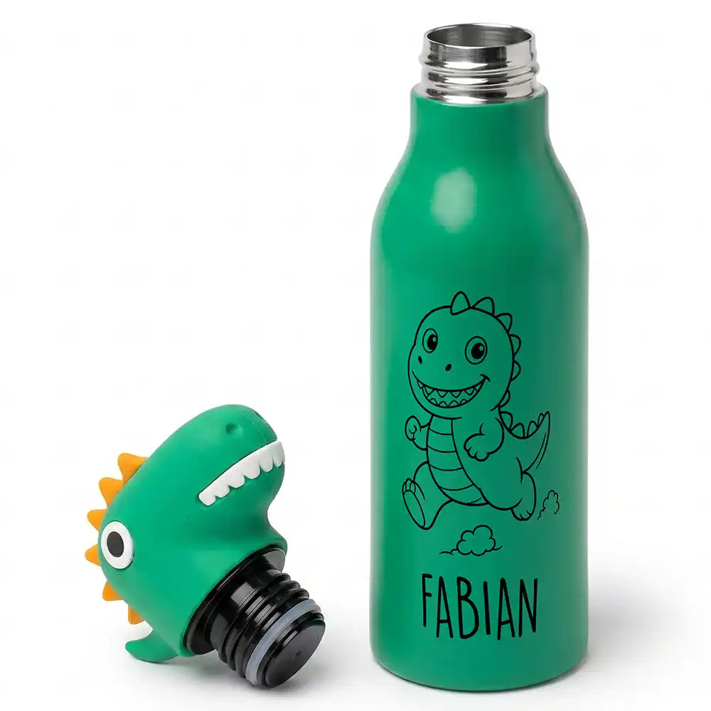 Personalisierte Trinkflasche Kinder Nilpferd, für Kita und Schule