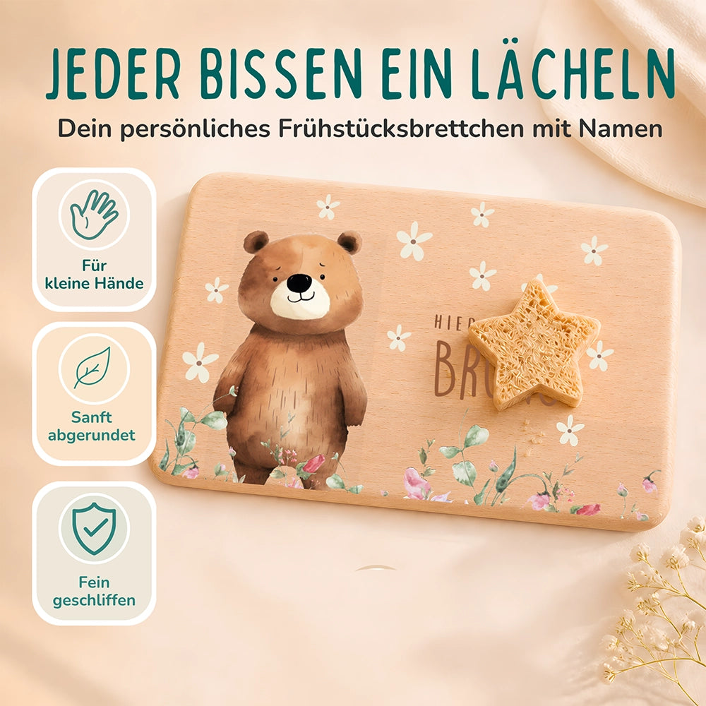 Frühstücksbrettchen Bär Blimenwiese