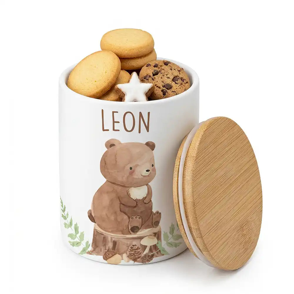 Keksdose, Zahnbürstenhalter, Stiftehalter - Bär Wald 2-in-1