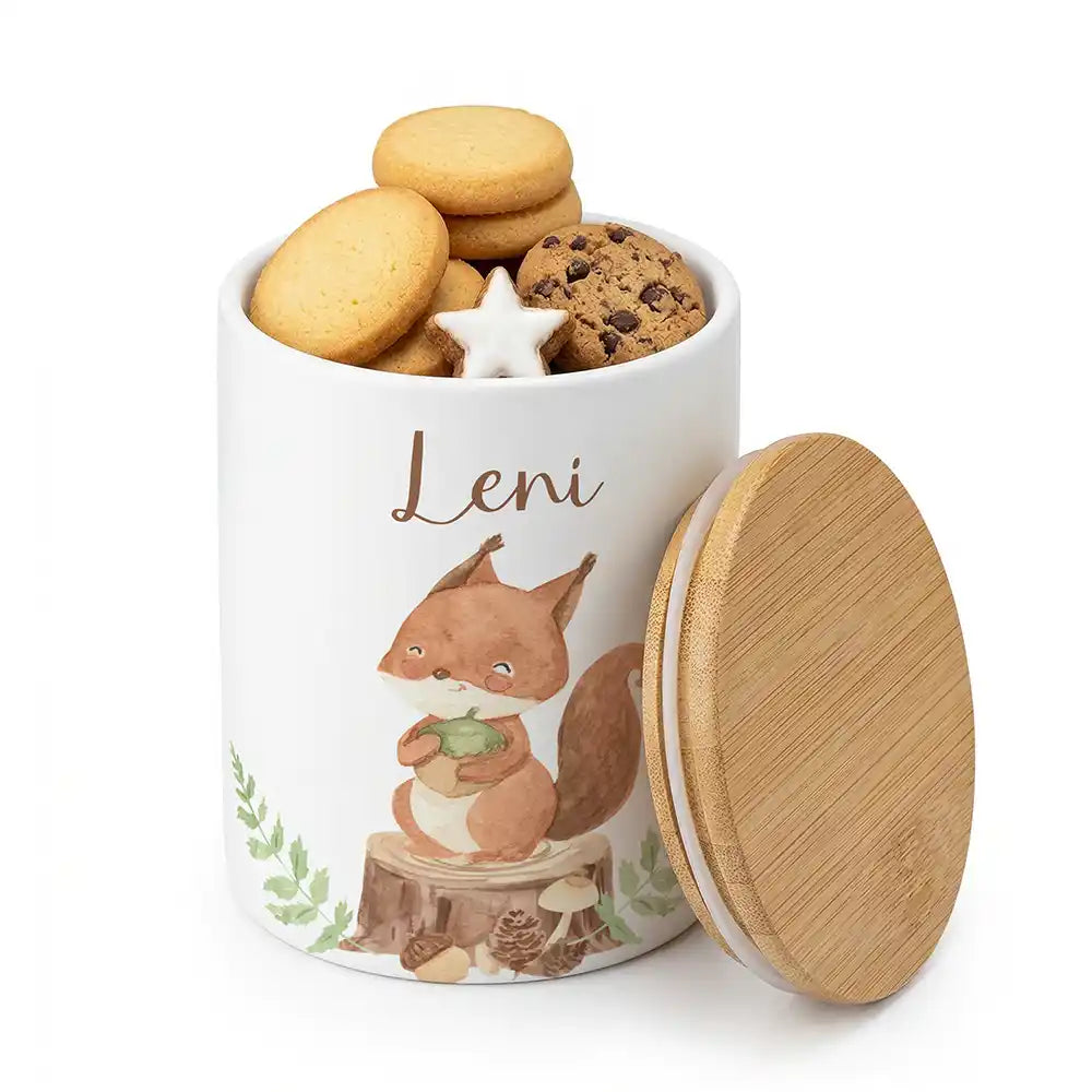 Keksdose, Zahnbürstenhalter, Stiftehalter - Eichhörnchen 2-in-1
