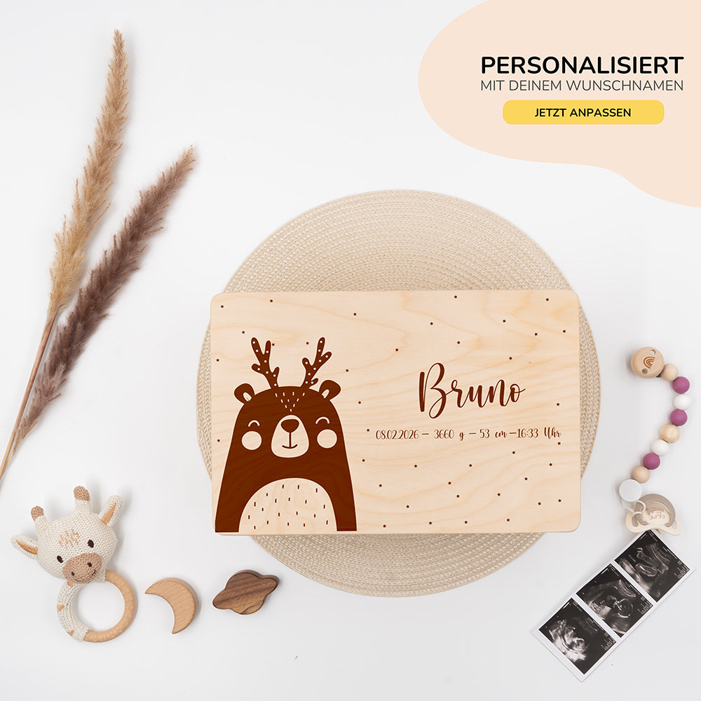Personalisierte Erinnerungskiste X-Mas Bär