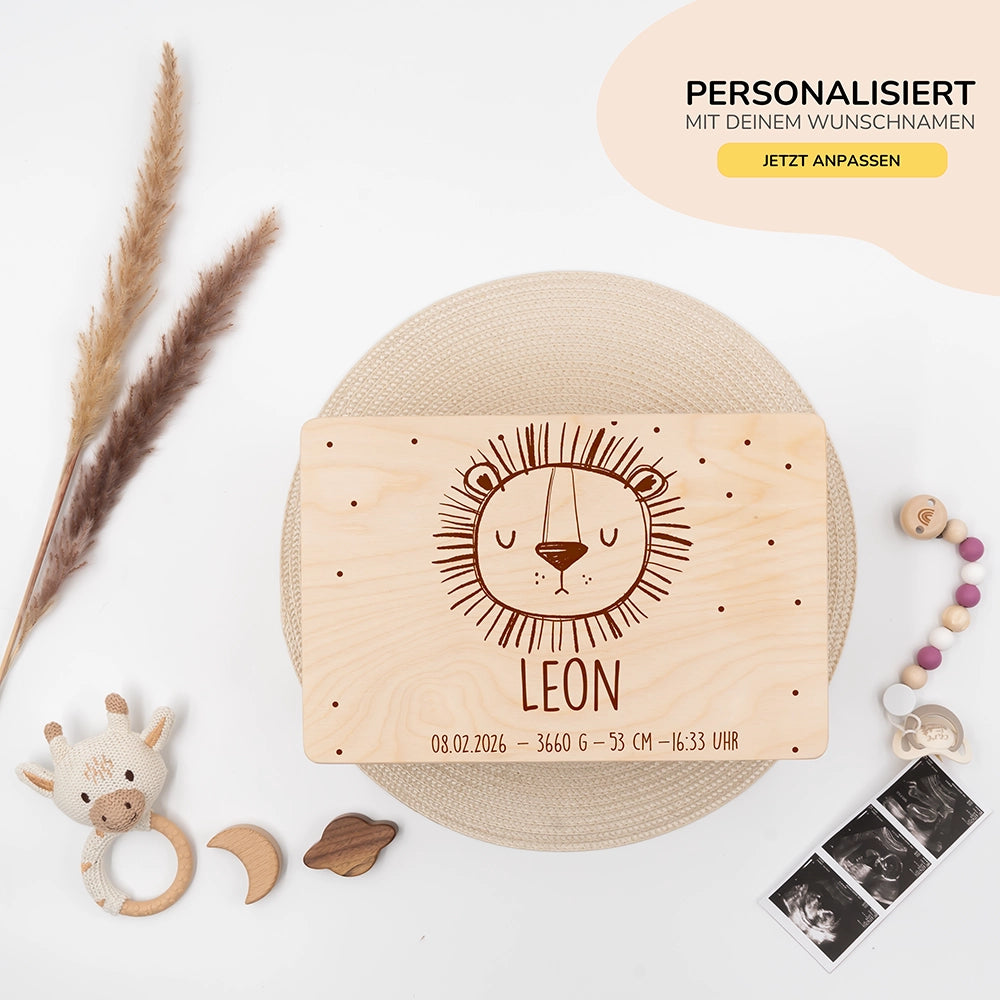 Erinnerungsbox Baby - Löwengesicht