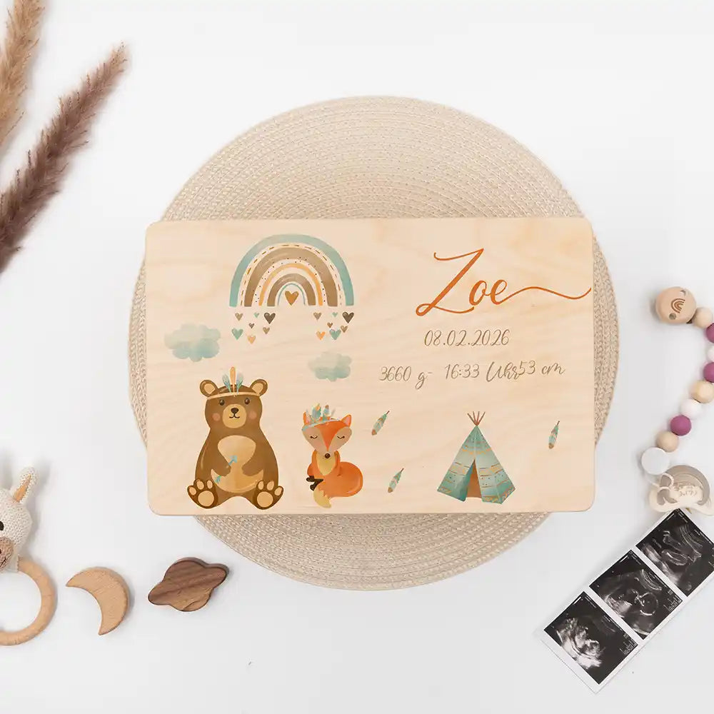 Personalisierte Erinnerungskiste Tipi
