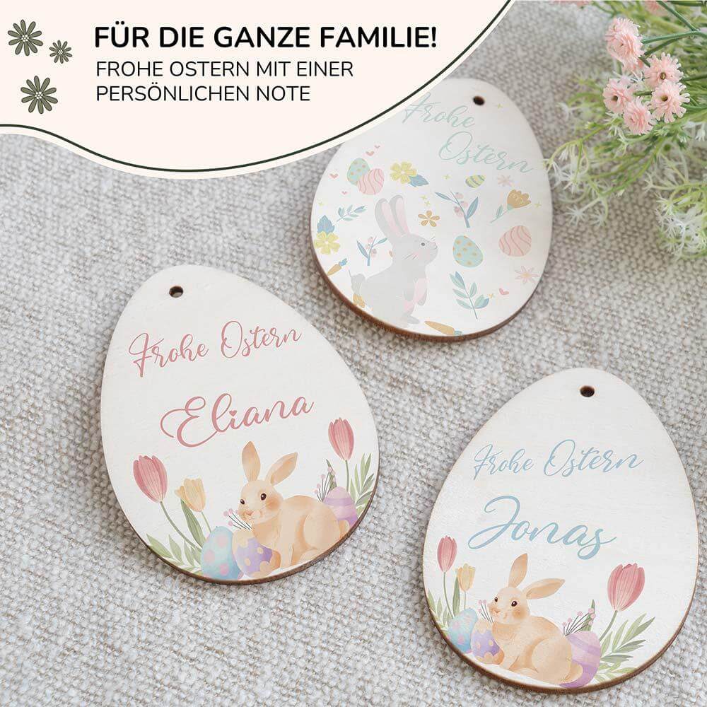 personalized wooden Easter egg with custom name engraving