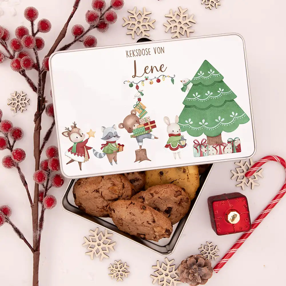 Keksdose aus Metall personalisiert - Weihnachtsbaum