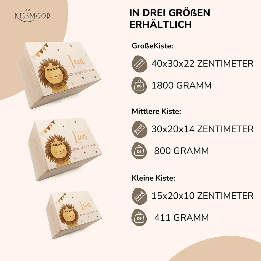 Erinnerungsbox Baby - Löwe Boho