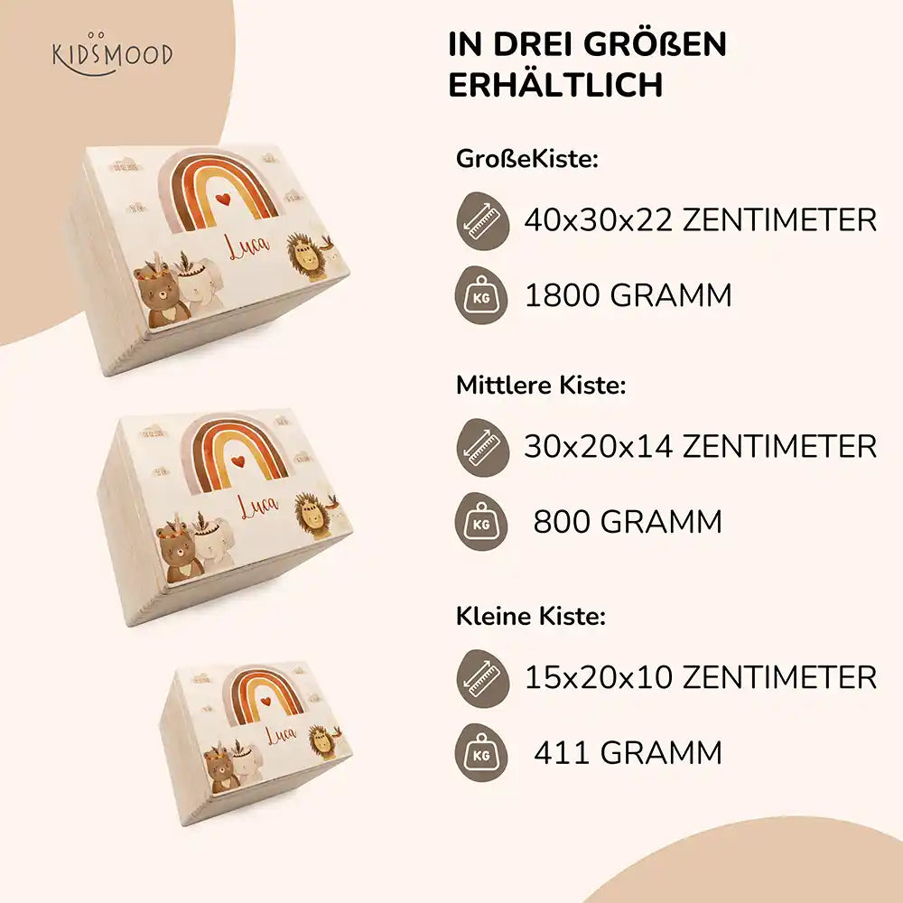 Erinnerungsbox Baby - Boho Tierfamilie