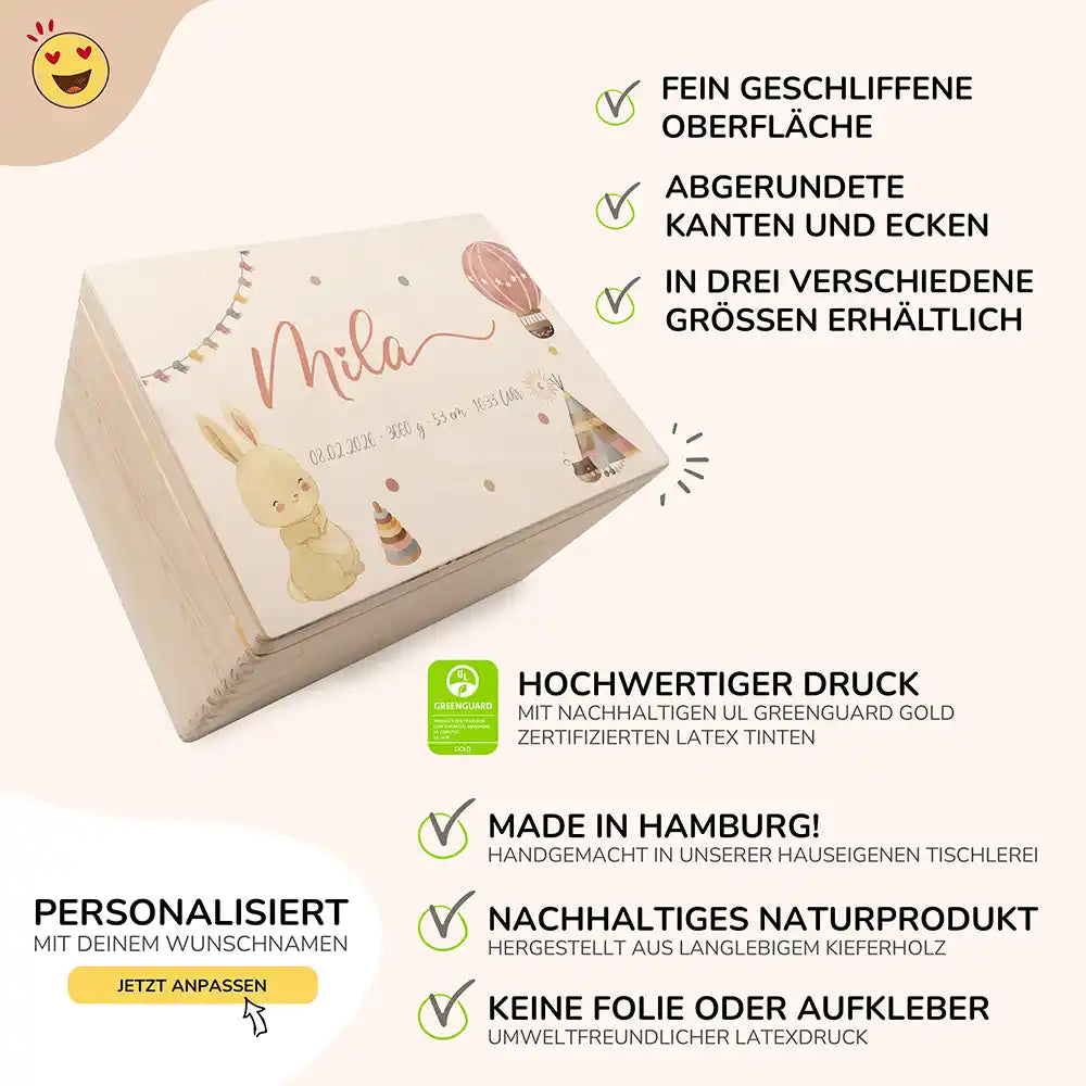 Erinnerungsbox Baby - Süßer Hase