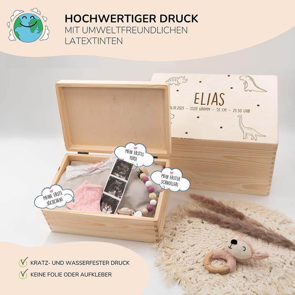 nahaufnahme der erinnerungskiste mit dino motiv