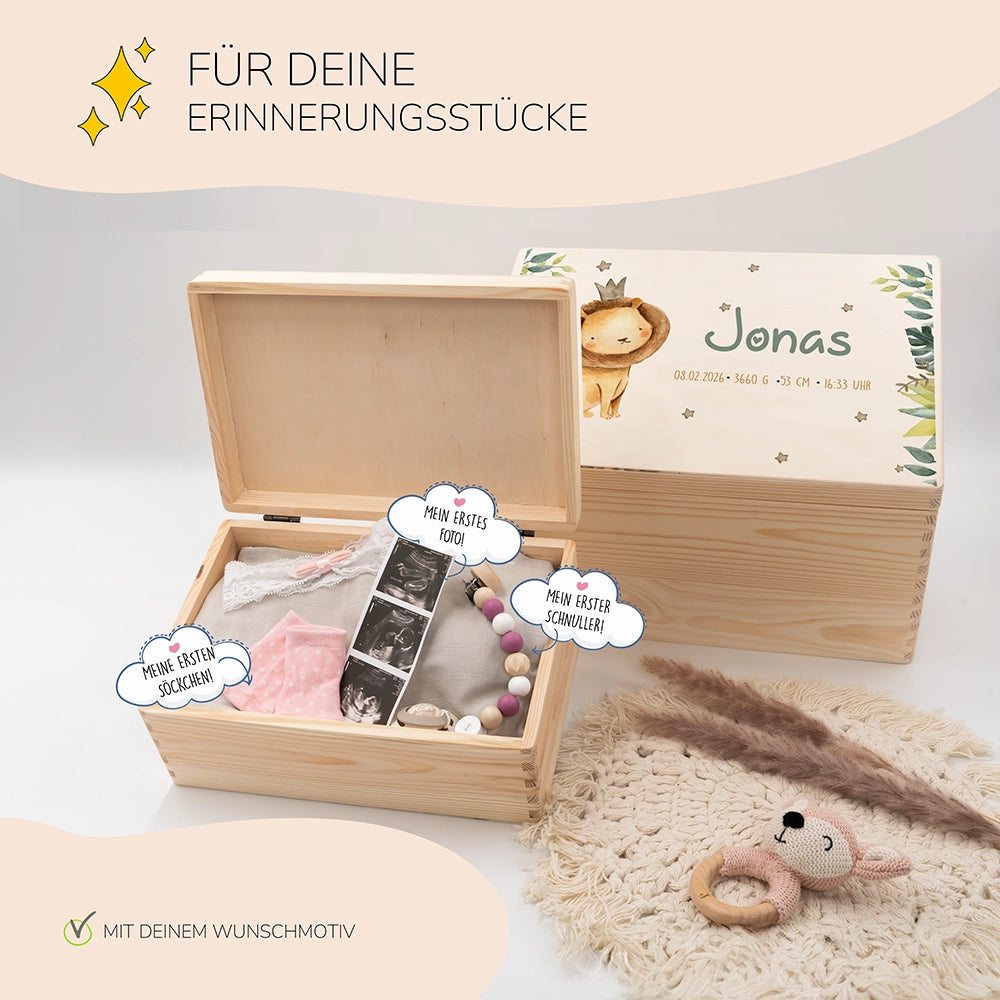 Erinnerungsbox Baby - Jungle Löwe