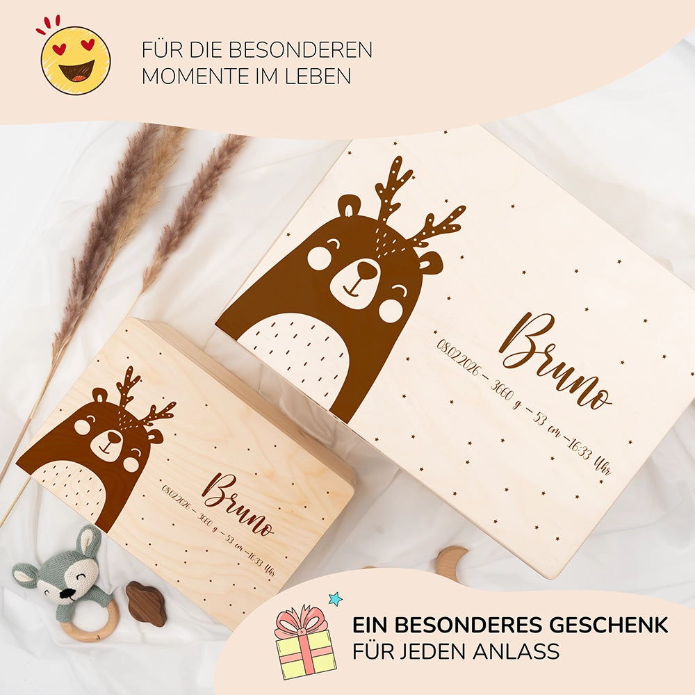 Personalisierte Erinnerungskiste X-Mas Bär