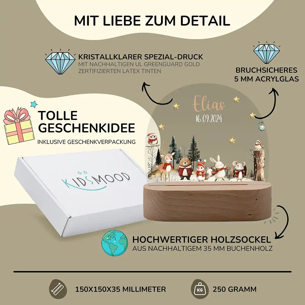 Nachtlicht Kinder personalisiert Weihnachten - Weihnachtsfreude