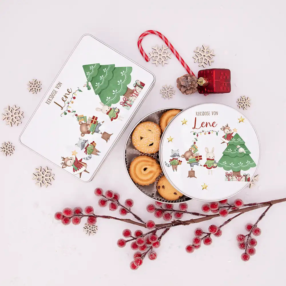Keksdose aus Metall personalisiert - Weihnachtsbaum
