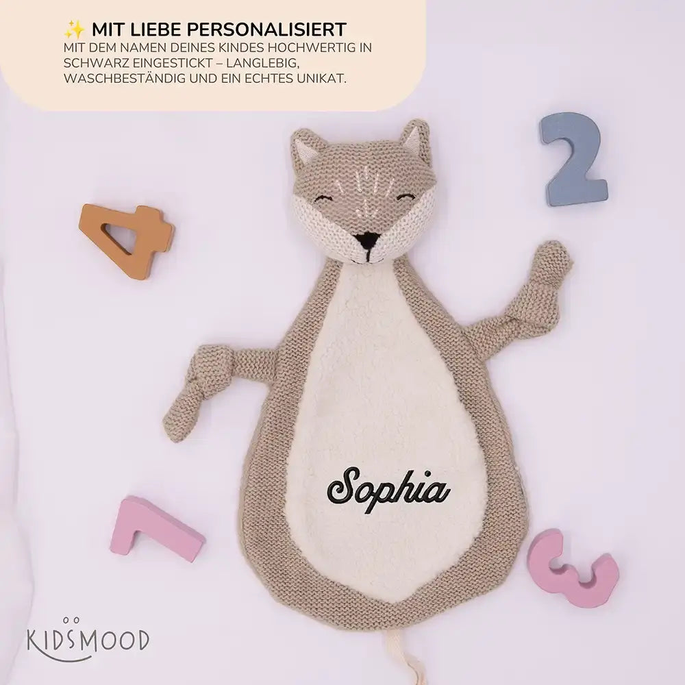 Jollein Schmusetuch Baby mit Namen - niedliche Motive