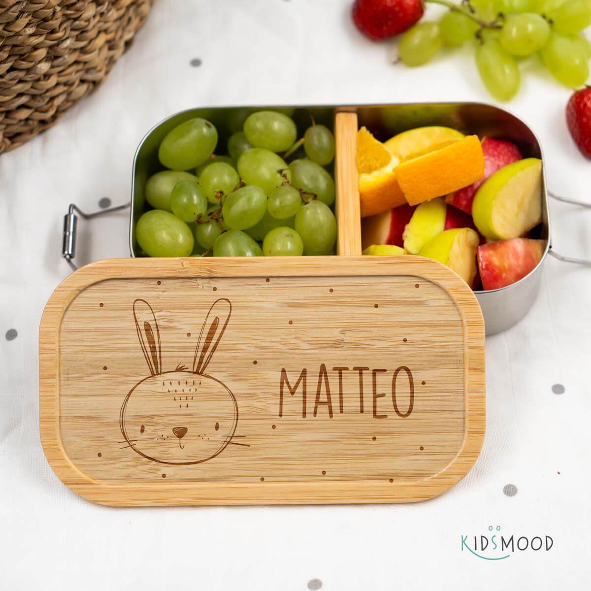 personalized lunchbox with rabbit head design