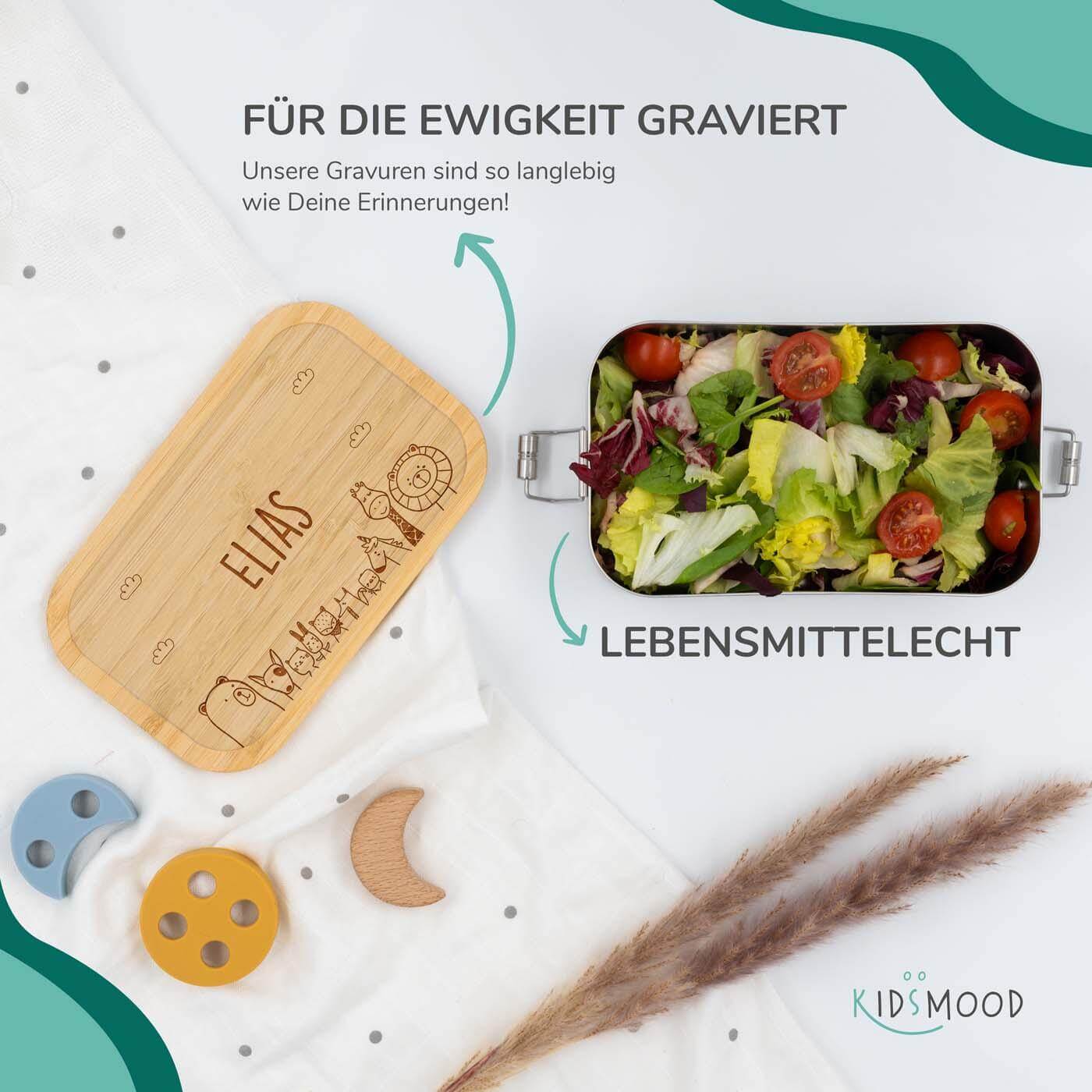 lunchbox with animal family motif for children
