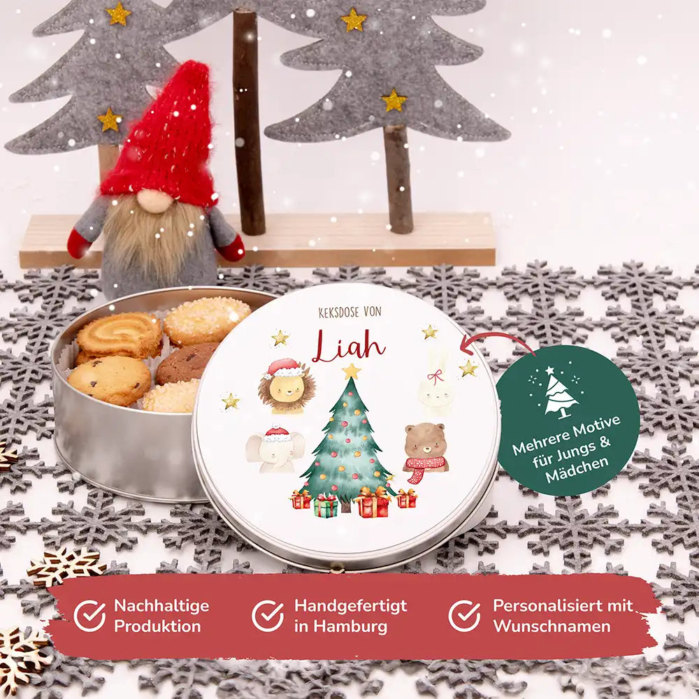 Keksdose aus Metall personalisiert - Weihnachten