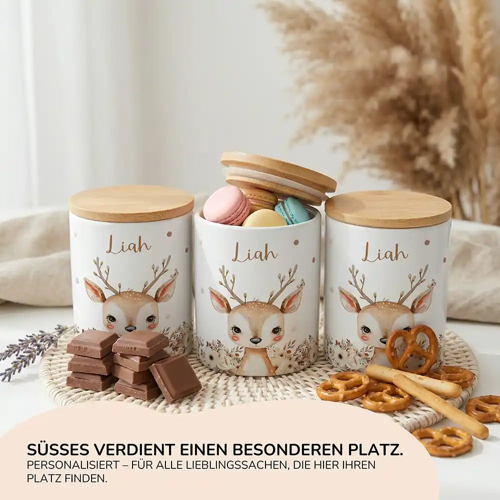 Personalisierte Keksdose Rehkitz Zweige - Ansicht 15