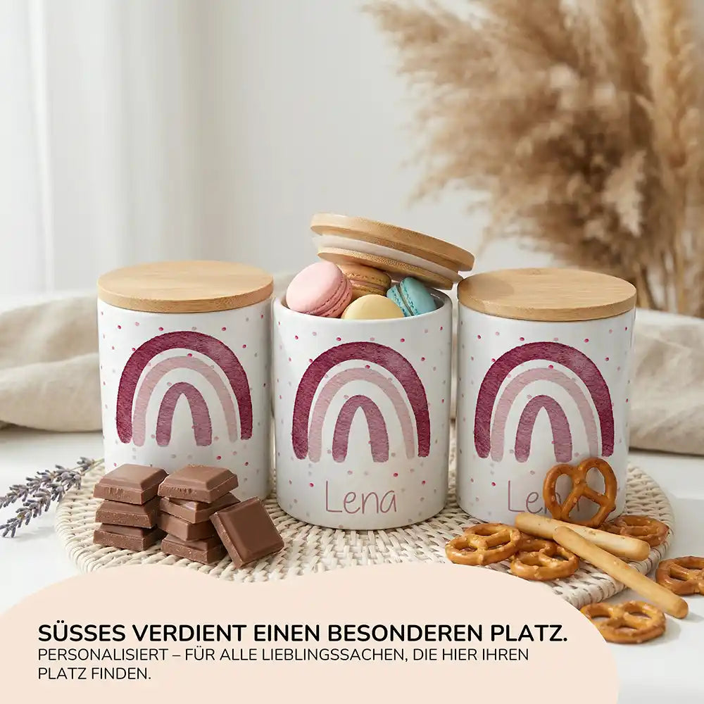 Personalisierte Keksdose Regenbogen Rosa - Ansicht 15
